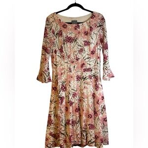 rabbit rabbit rabbit Designs Pink, White & Fuchsia Crochet Overlay Dress. Size L